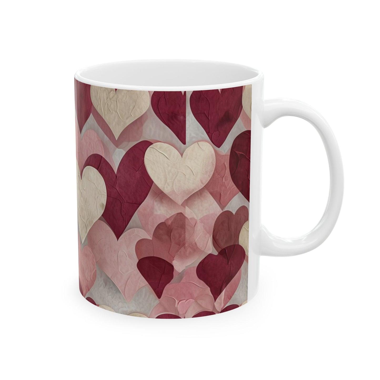 Love Heart Design Ceramic Mug - Perfect for Valentine's Day & Everyday Gifts
