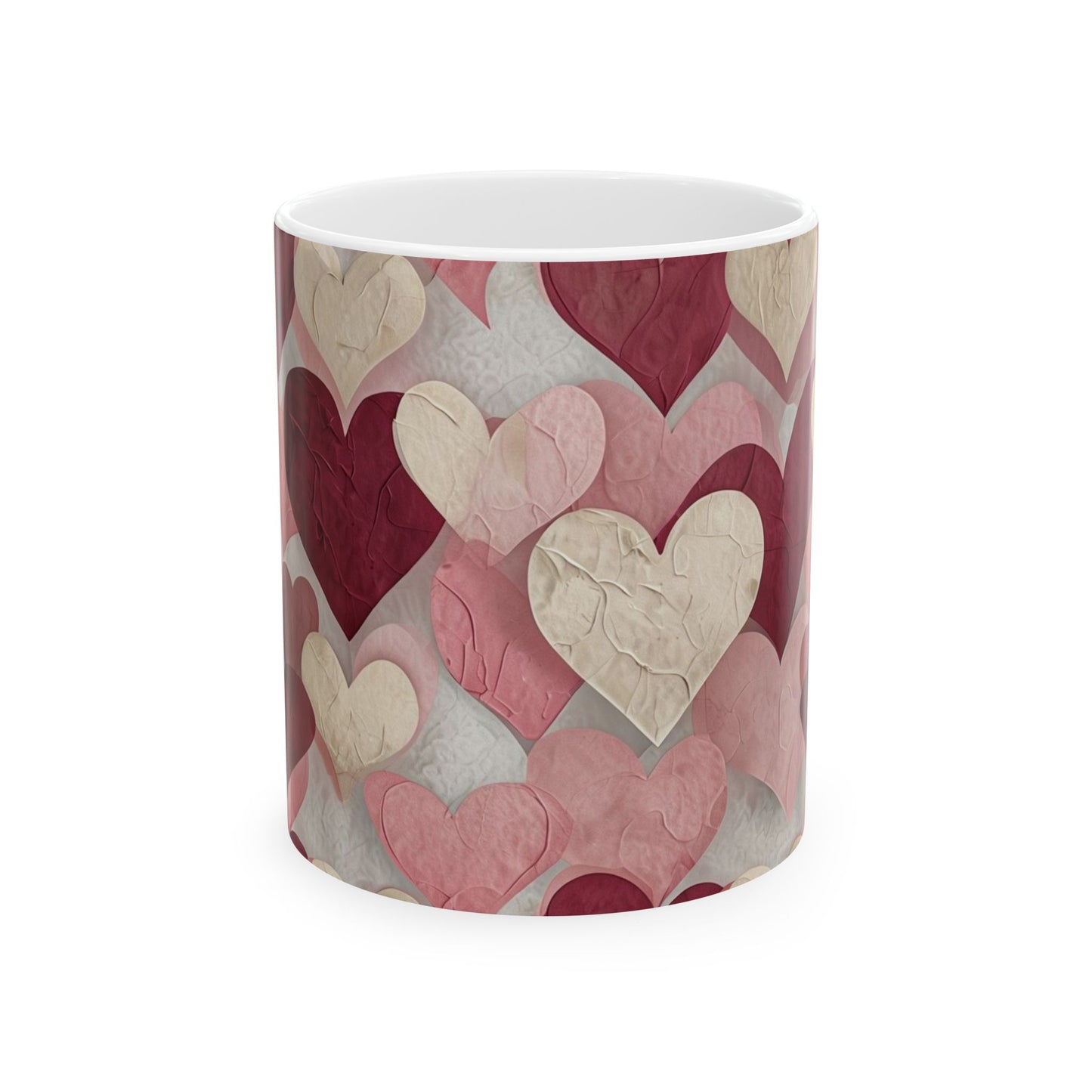 Love Heart Design Ceramic Mug - Perfect for Valentine's Day & Everyday Gifts