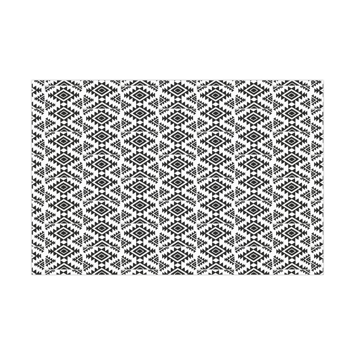 Stylish Black and White Aztec Pattern Gift Wrap Paper - Perfect for Any Occasion