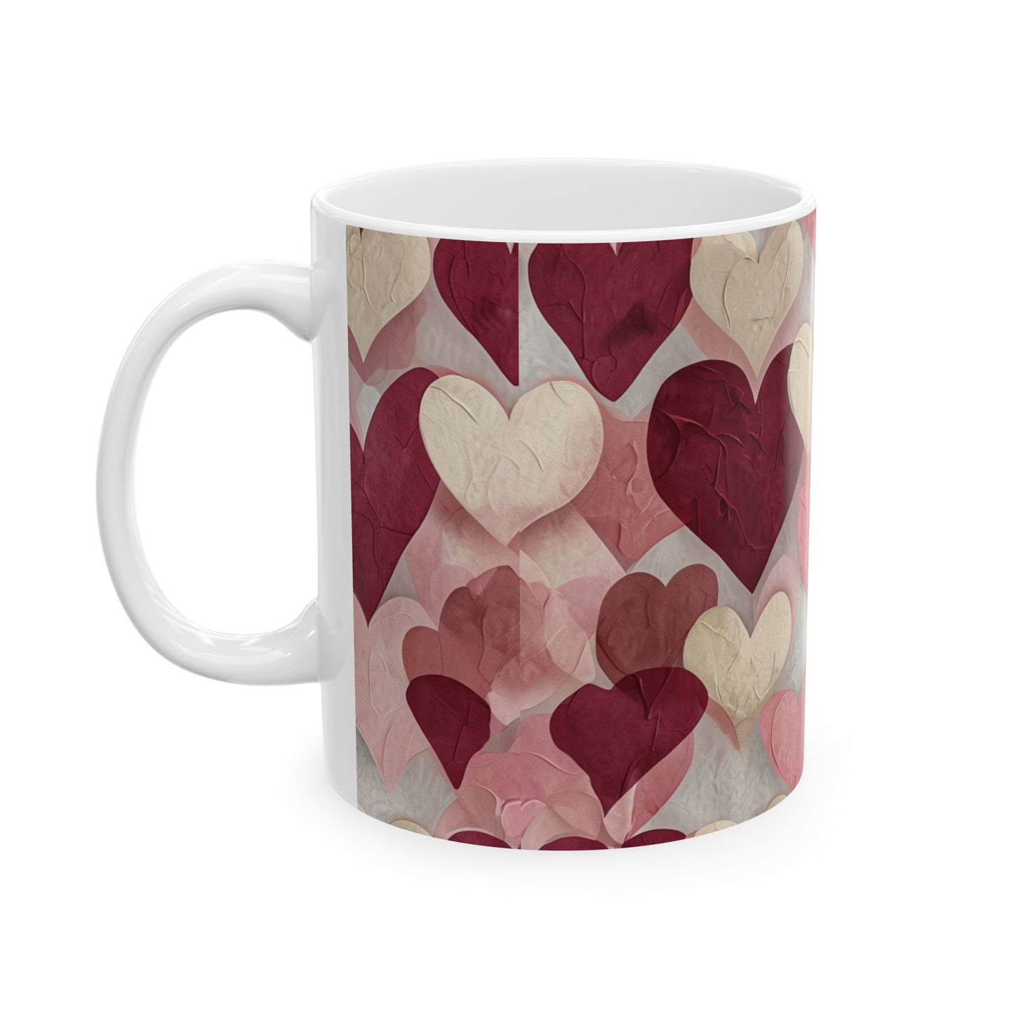 Love Heart Design Ceramic Mug - Perfect for Valentine's Day & Everyday Gifts